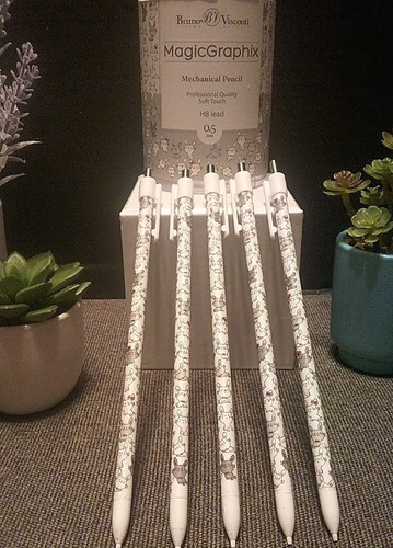 2018 Bruno Visconti MagicGraphix Mechanical Pencils Bunnies♡Italy Design 5ct - Picture 1 of 13