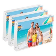 4 6 Acrylic Picture Frames 3 Pack, 20 Thicker 20mm Clear Lucite Frameless