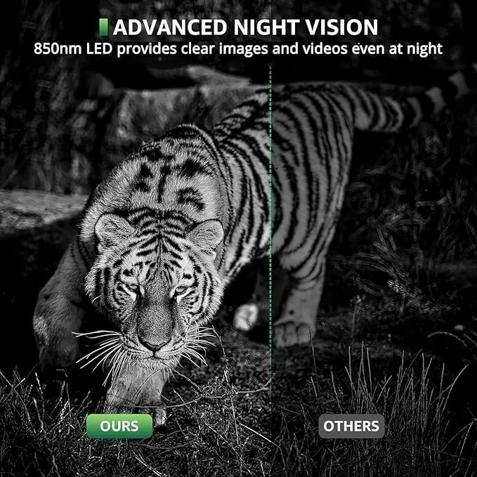 Mini wildlife camera 4K 50MP wildlife camera with night vision motion detector 850 IR LE - Image 3 of 4