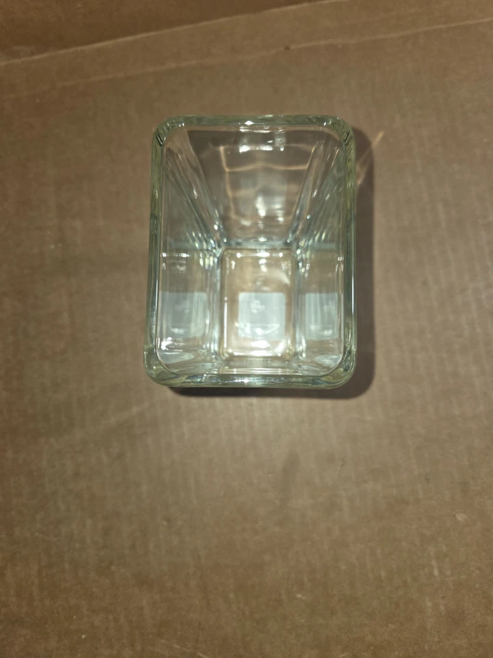 Jarrón Libbey vidrio rectangular transparente 6 x 4 x 3 pulgadas pesado Foto 3 de 4