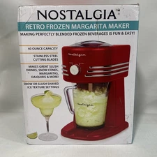 Nostalgia Retro Frozen Margarita Maker RED 40 Ounce Capacity NIB Daiquiris
