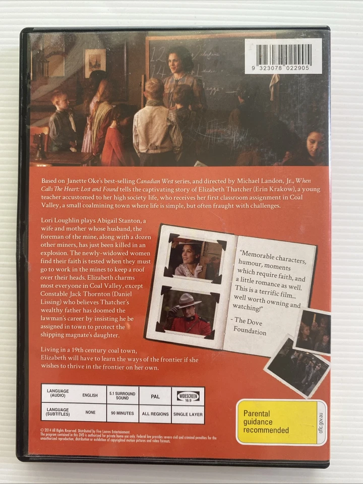 DVD - WHEN CALLS THE HEART LOST & FOUND (2014) Region Free - Erin Krakow - Image 2 of 2