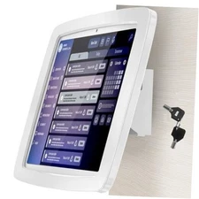 Tablet Wall Mount Lockable Tiltable Anti Theft Security - Compatible with White