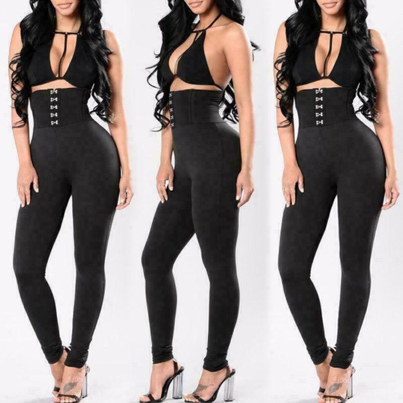 Pantalones De Tiro Alto Para Mujer Cintura Alta Levanta Cola Elegantes Pantalón}