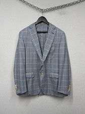 Ravazzolo Men s Wool Blazer Two Button Check Blue Size 50/M