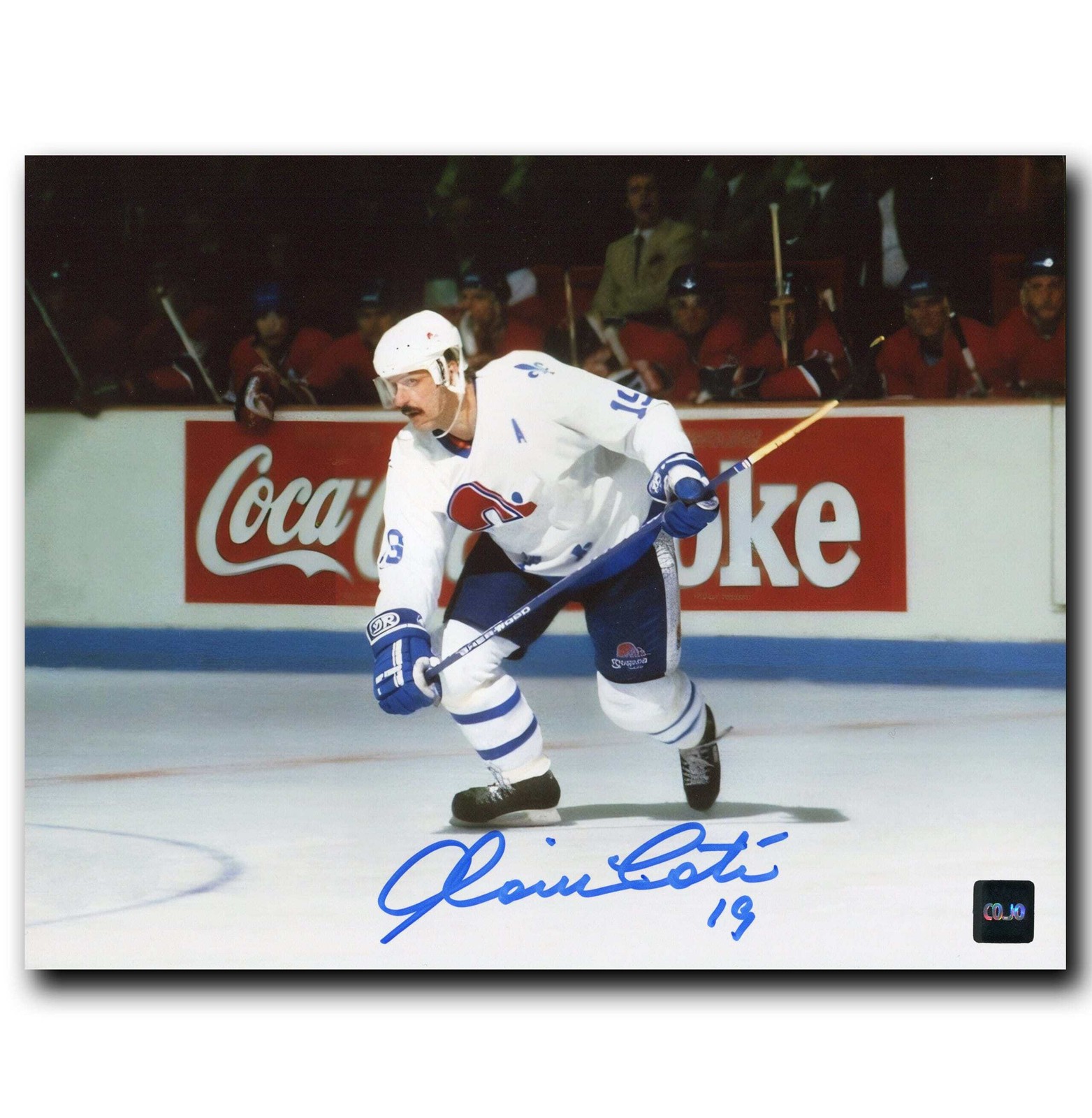 Alain Cote Quebec Nordiques Autographed Skating 8X10 Photo No Tariffs