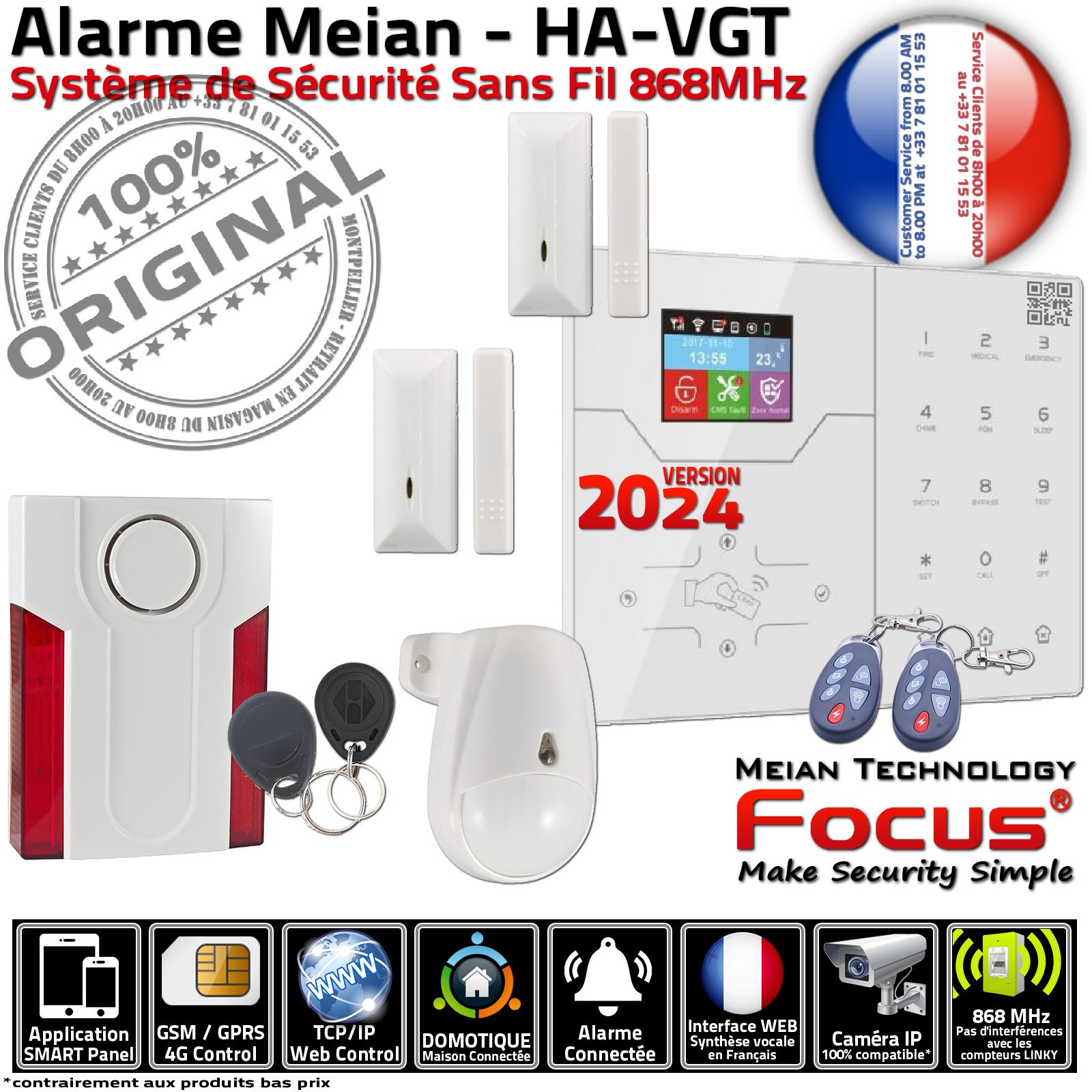 Alarme connecté GSM pour appartement F1 pour surveiller son studio