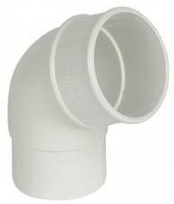 FLOPLAST 68mm Round Gutter Pipe 112 Degree Offset Bend - White