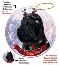 Shar Pei Up To Snow Good Holiday Ornament