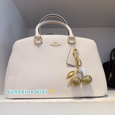 NWT Coach Signature Cherry Bag Charm Key chain 77840 Gold Brass