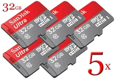 LOT 5x Sandisk Ultra MicroSDHC 32GB 80MB/S UHS-I