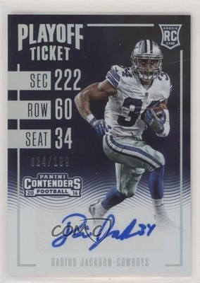2016 Panini Contenders Playoff Ticket 24/199 Darius Jackson Rookie Auto RC 2r8