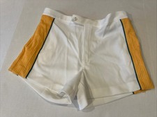 1970s Catalina Tennis Shorts Size 36 Arthur Ash Collection Green Yellow VTG