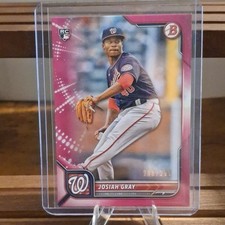 Topps 2022 Bowman Josiah Gray #18 Fuchsia Border /299 RC Washington Nationals