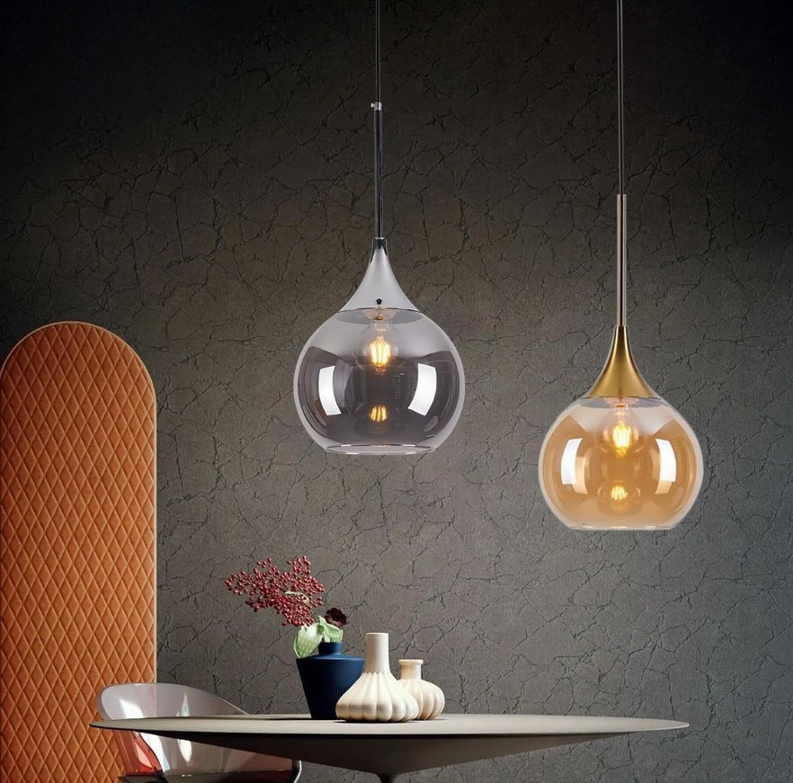 Lampada a Sospensione E27 Sfera Vetro Moderno | Illuminazione Interni IP20