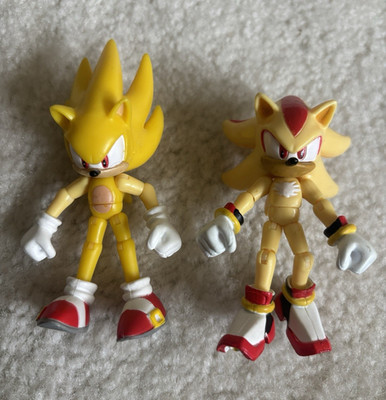 SEGA Super Sonic & Super Shadow the Hedgehog Jazwares 3  Figure Lot of 2