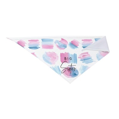 Hundehalstuch „Promoted To Big Sister“ – Aus Weichem Flanell, 63,5x43,2 Cm, Für Kleine Bis Große Hunde (rosa Druck)