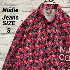  Good condition Nudie jeans all-over pattern coach jacket nylon jacket pink S