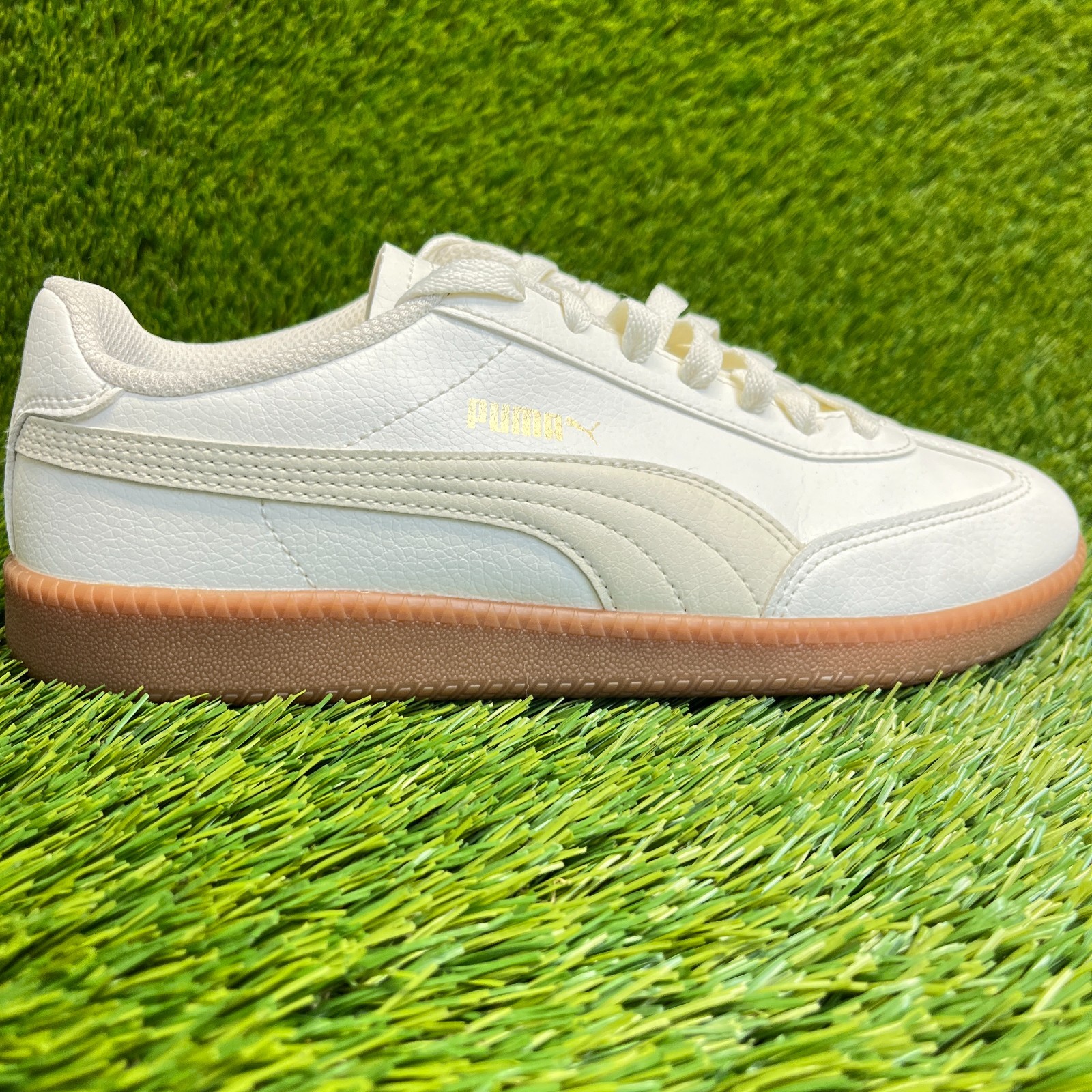 Puma Club 5v5 Womens Size 8 Ivory Cream Gum Athletic Leather