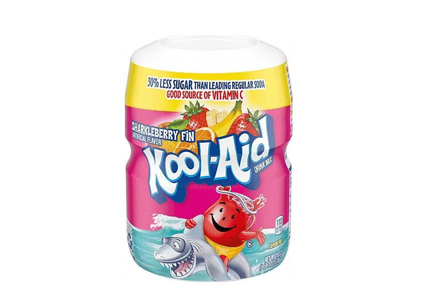 Смесь Kool-Aid SHARKLEBERRY FIN - хороший источник витамина С, 8 литров, 19 унций