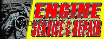 4'x10' ENGINE SERVICE & REPAIR BANNER XL Outdoor Sign Used Cars Autos Shop Fix