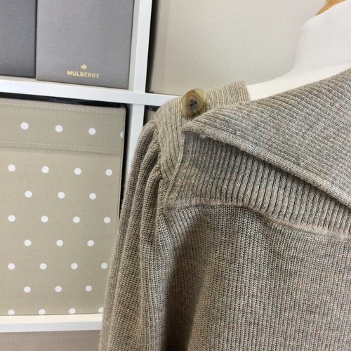 Jersey Arket mediano beige avena de gran tamaño grueso tejido plegable sobre el cuello para mujer - Imagen 11 de 20