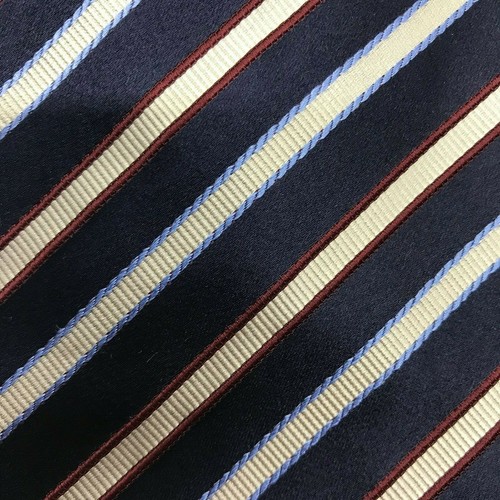 ERMENEGILDO ZEGNA 57L Mens Silk Blend Necktie Red White Blue Striped Tie Italy - Picture 4 of 4