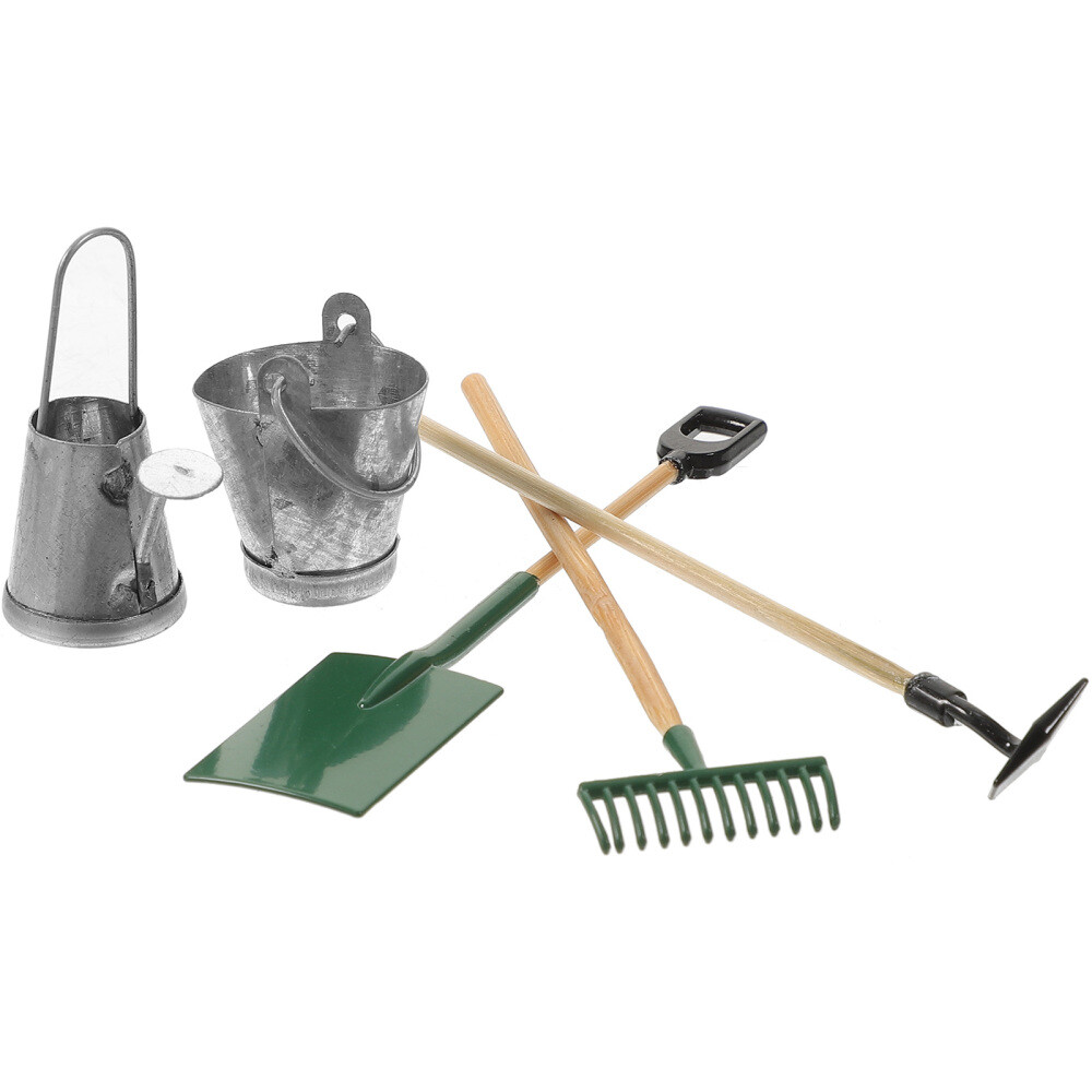 Mini Garden Tools Miniature Toys Dollhouse Working Accessories Bucket