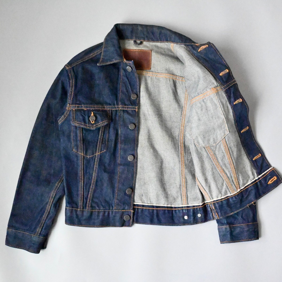 Vintage 1970s BLUEWAY Cone Mills Denim Trucker Jacket like 36 made 