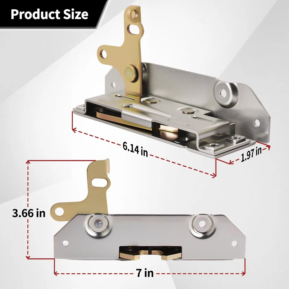 Kit de cerradura de pestillo de puerta izquierda y derecha para camión Peterbilt 359 370 HLK2221 HLK2222 Foto 4 de 4