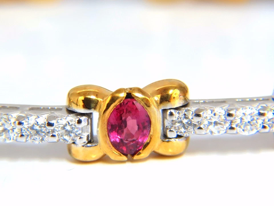 3.76ct natural ruby diamonds tennis bracelet 14kt gold vivid red** - Image 2 of 4