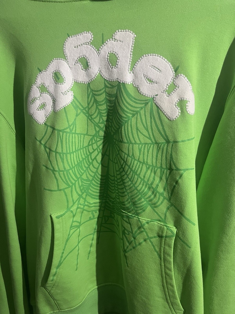 Sp5der Hoodie Lime green size Medium | eBay