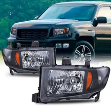 Pair Headlights Assembly For 2006-2014 Honda Ridgeline Black Amber Corner Lamp