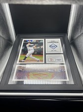 Framed Evan Longoria Tampa Bay Rays Photo With Piece of Game Used Baseball 17x15