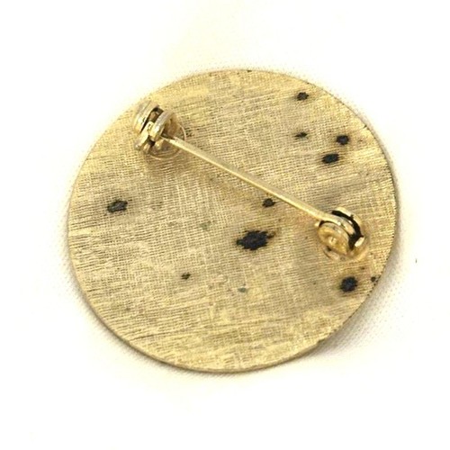 Vintage Gold Tone Engraved H Round Brooch Monogram Initial Pin - Picture 2 of 5