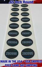 100 SERIAL NUMBERED TAMPER EVIDENT BLACK HOLOGRAM SECURITY LABELS .65 INCH ROUND