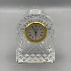 Waterford Vintage Small Arched Crystal Gold Rim Mantel Clock 3.5” Tall