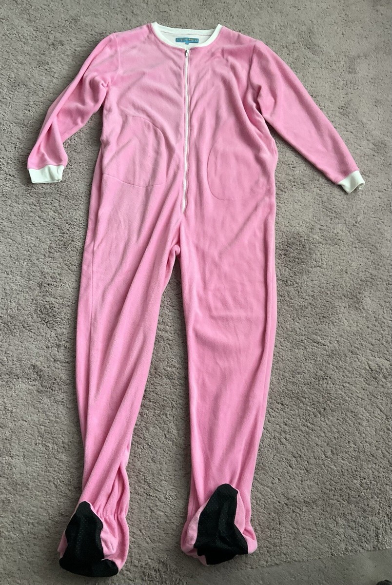 Pajama Mania Pink Zip Up Footed One Piece Pajamas Medium