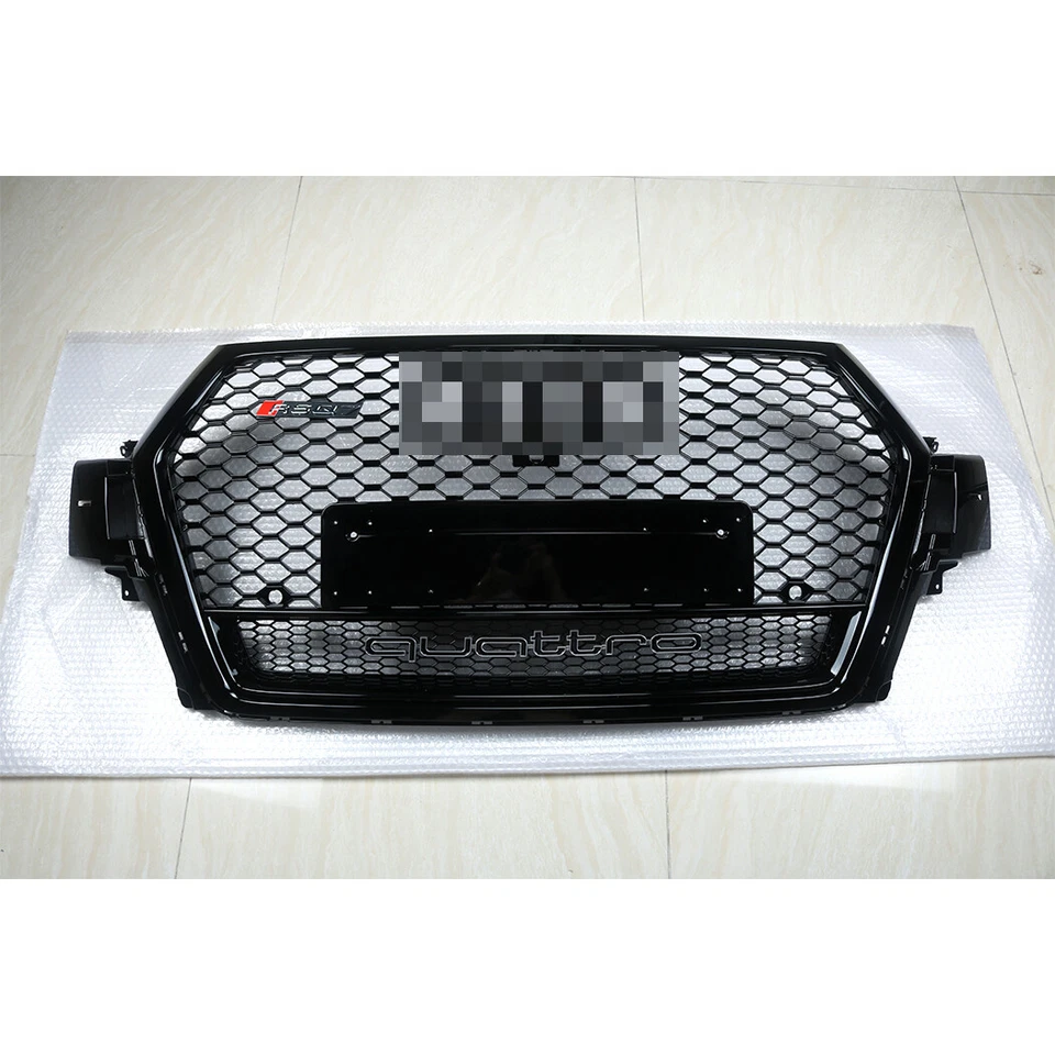 Parachoques delantero negro brillante malla de panal estilo RSQ7 rejilla para Audi Q7 2016-2019 Foto 4 de 4