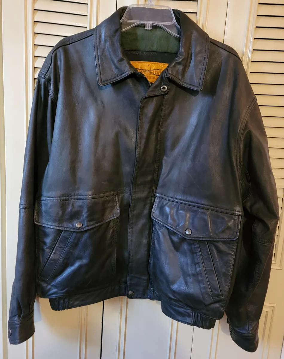 Vintage Timberland Weathergear Cowhide Leather Jacket Mens Gray Full Zip | eBay