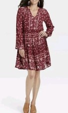 Knox Rose Boho Style Women’s Floral Tiered Dress Size S