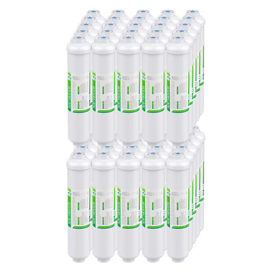 #ad #ad 50PK Post Carbon Inline Water Filter 1 4quot; Quick Connect for Fridge Under Sink RO $169.45