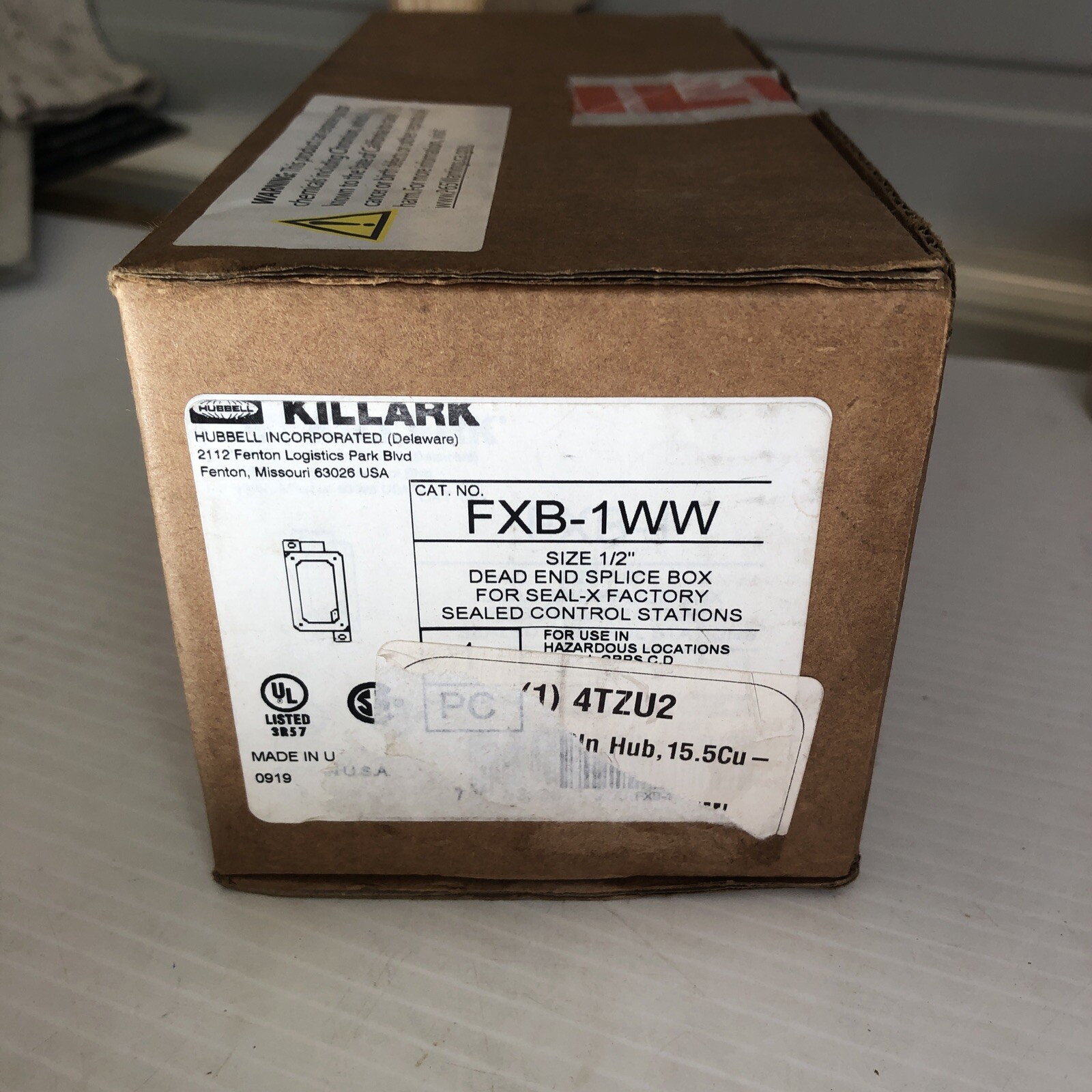 Killark Factory KILLARK FXB-1WW SIZE 1/2” DEAD WND SPLICE BOX FOR SEAL-X FACTORY SEALED ...