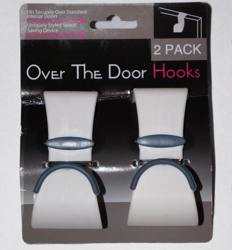 Over the Door Hook 2 Pack White Plastic Bathroom Towel Garment Robe ...