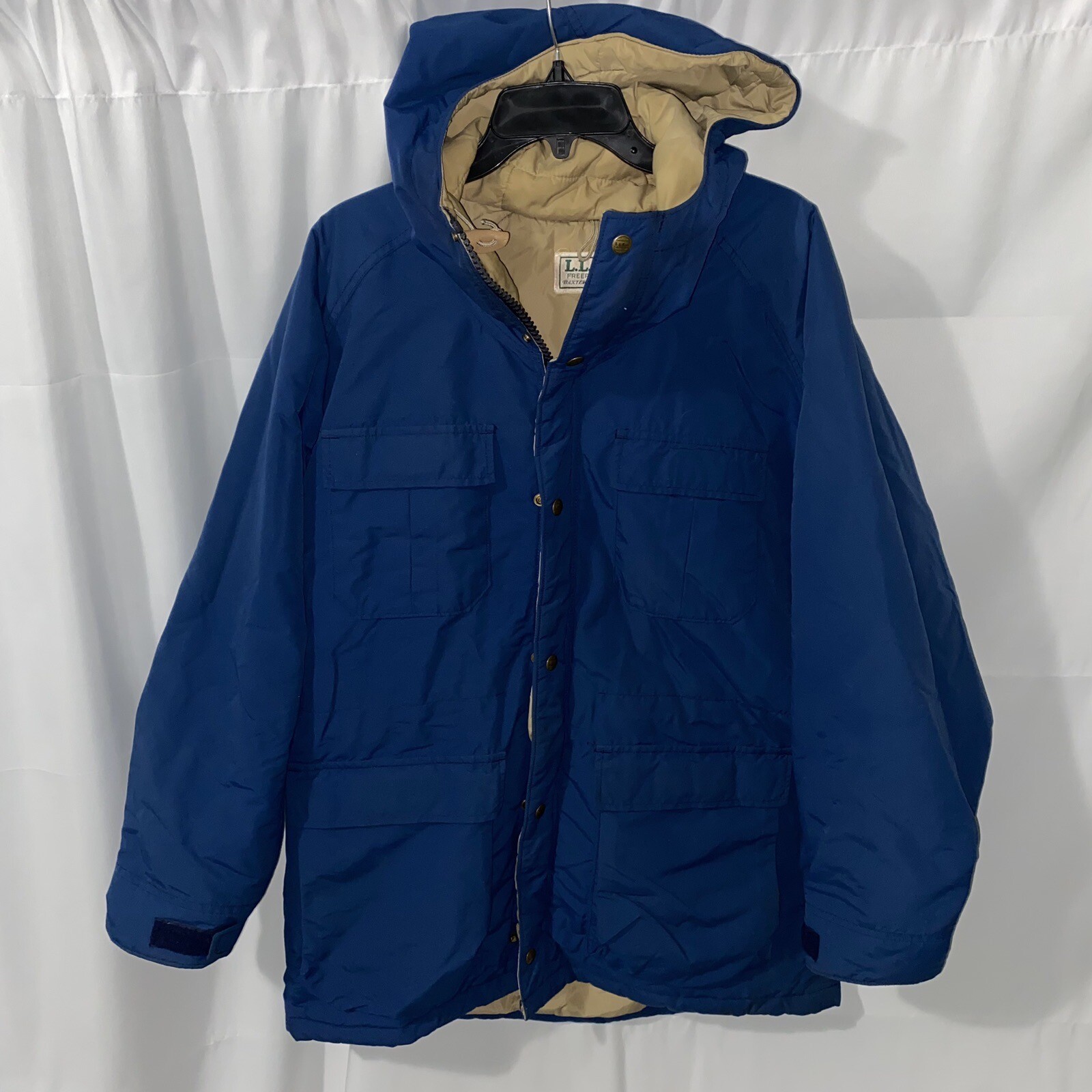 Vintage LL Bean Baxter State Parka Hooded Jacket Blue Mens Medium Made in USA eBay