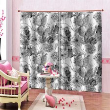 Flowers that have lost their color Printing 3D Blockout Curtains Fabric Window