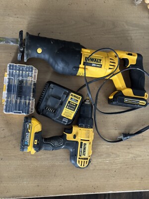 used dewalt power tools combo set 20v Drill And Reciprocating Saw W Power Stack