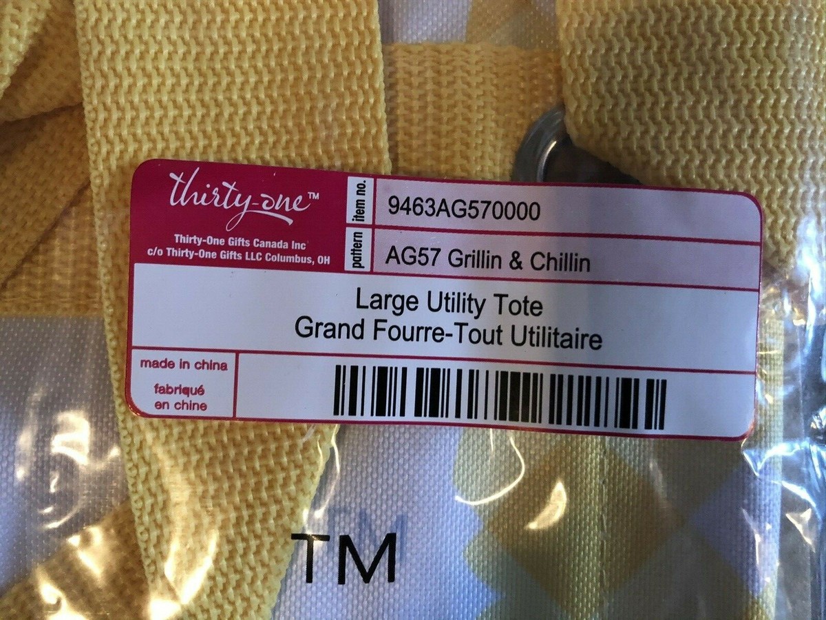 Thirty-one 31 Large Utility Tote Retired Grillin Chillin New