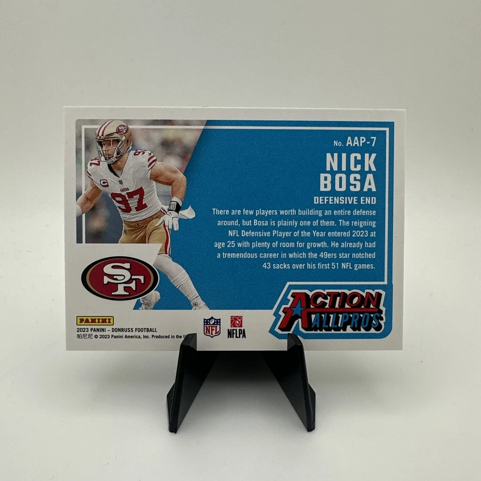 2023 Panini Donruss Nick Bosa Action All Pros All Pros Insert AAP-7 49ers - Image 2 of 2