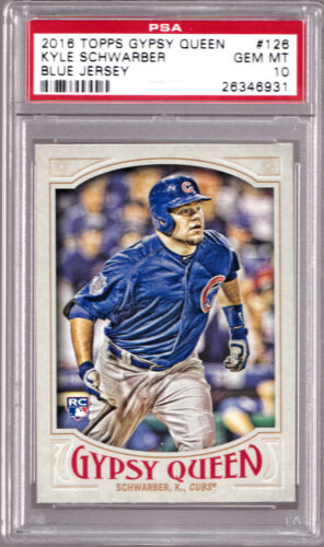 Kyle Schwarber Cubs 2016 Gypsy Queen Blue Jersey PSA 10 GEM MINT Now Nationals